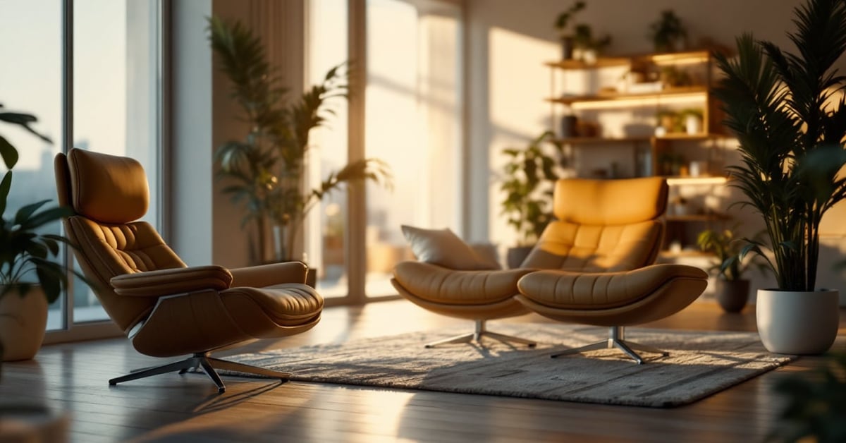 Fauteuil électrique de relaxation moderne dans un salon contemporain — confort et détente